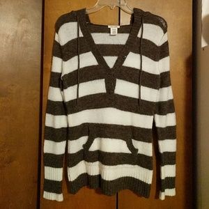 Brown and white striped sweater